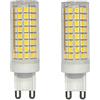 JUTHREE Lampadine LED G9 10W Equivalente 100W Lampada Alogena, Angolo a Fascio 360 °, 1000LM, Dimmerabile, AC220-240V, Confezione da 2 Pezzi(Warm White)