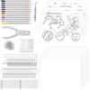 Ganwavo 190 Pezzi Kit Plastica Termoretraibile, 10 Fogli di Carta Termoretraibile e 5 Shrink Plastic con Motivi, Perforatrice, per Creazione di Portachiavi e Artigianato Fai da Te