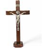 La Balestra Crocifisso da Tavola - Artigianale Made in Italy Cristo e INRI Placcati Argento 999 - Legno, Cura e Precisione dei dettagli di Gesù Crocifisso - Crocifisso San Benedetto - 35X18 cm