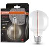 OSRAM Lampada LED Vintage 1906 Classic Globe95 FIL, E27, globo, trasparente, 2.2W, 150lm, 2700K, luce bianca calda, filamento magnetico, basso consumo energetico, lunga durata