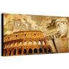 Wallazz Quadro su Tela Lazio - Quadri Moderni Soggiorno - Roma, Colosseo, Trastevere, Ponte Milvio - Stampa su Tela - Quadro Moderno Soggiorno 70x140cm