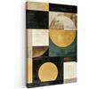 MuchoWow© Quadro Camera Da Letto Quadri Soggiorno Decorazione Parete Quadri | 80x120 cm - Moderni Su Tela Stampe Foto Con Cornice Quadretti Poster Casa Astratto - Oro - Bronzo - Forme