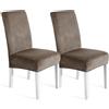 Ystyle Morbido Velluto Coprisedie con Schienale 2 Pezzi, Cachi | Coprisedie Cucina Elasticizzati, Fodere Sedie Universale Soggiorno, Chair Cover Antimacchia, Moderno Fodere per Sedie