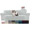 YSTELLAA Copridivano Velluto 4 Posti Con Braccioli, Fuzzy Copri Divano Antigraffio Gatto, Copridivani Elasticizzati, Universale Sofa Cover Estivo Lavabile Antiscivolo Antimacchia, Grigio Argento