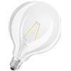 Osram Retrofit Filament Globe Lampadina LED, E27, Vetro, Chiara, 25 W, Confezione da 4