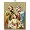 F.LLI BONELLA Fratelli Bonella | Quadro Sacro raffigurante la Sacra Famiglia su legno MDF di pioppo 8mm con Mosaico in lamina dorata formato 18x24 cm | Made in Italy