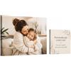 PrintedGift Tela Personalizzata con Foto su Cotone 340 g/m² - MISURA: 20 x 20 cm | Foto su Tela con Telaio in Legno di Abete MASSICCIO, SPESSO 2 cm, Quadro Personalizzato Con Gancio Appendimuro Compreso
