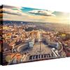 Wallazz Quadro su Tela Lazio - Quadri Moderni Soggiorno - Roma, Colosseo, Trastevere, Ponte Milvio - Stampa su Tela - Quadro Moderno Soggiorno 60x120cm