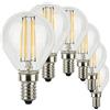 SUNSEED 6x Lampadina E14 Filamento LED 5W Sfera G45 600 Lumen Luce Calda 2700K, 48W Equivalente