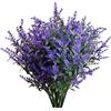 Daelesr 12 Pezzi Fiori di Lavanda Artificiali, Bouquet di Lavanda Finta In Plastica, Mazzi di Fiori Finti per Decorazioni, Piante di Fiori Arbusto Artificiale per Esterno Feste Matrimoni Giardino Balcone