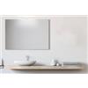 San Marco specchio filo lucido, specchio da bagno con luce, disponibile con o senza lampada da 30 o 45 cm, specchio da parete bagno, installazione semplice e veloce. (90x60 cm, con lampada 45 cm)