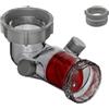 XLWLLNJ Valvola di Non Ritorno Visibile per Lavelli, Anti-intasamento, con Attacco a Dado E Due Fori di Troppo Pieno per Lavastoviglie, da 40 Mm a 50 Mm