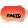APUZOM Risveglio Luminoso Simulatore d'Alba, Sveglia Mattina con 7 Suonerie, 30 Suoni Lenitivi, 2 Sveglie, Snooze, Timer, 20 Livelli di Luminosità Luce Notturna Bambino, Lampada da Comodino per