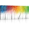 FajerminArt Grande Stampa su Tela Con Cornice Astratto Colorato Albero Quadri Moderni Immagine pittura su tela soggiorno camera da letto Cucina ristorante Decorazione Murale 120x50cm