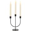 Sziqiqi Candelabro 3 Bracci, Nero, in Metallo, Design Minimalista | Portacandela Moderno per Candele Affusolate, Montaggio Semplice, Candeliere per Soggiorno, Sala da Pranzo, Camino, Natale