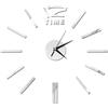 Generico Orologio muto da parete | 3D fai da te orologio da parete Decor Sticker Specchio Frameless - Diametro 60 cm formato adesivo decorativo orologio grandi adesivi murali per soggiorno camera da letto deco