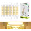 COITROZR R7s 118 mm LED Lampadina,Dimmerabile Lineare 20W Bianco Caldo 3000K 1800LM,Equivalente a 160W R7S Lampada Alogena AC 220-240V Illuminazione a 360° (Size : 6 PCS)