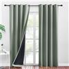 PONY DANCE Tende Cameretta Bambini 2 Pezzi 140x240 CM Tende Camera da Letto Moderna Tenda Oscurante 100% ad Anelli Tende Termiche Isolanti per Interni, Verde Salvia