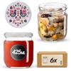 KADAX Set di 6 barattoli in Vetro 425ml Ø82 Folklore I - Tappo a Vite Twist-off ermetico, per Conserve, sottaceti, fermentazione e omogeneizzati