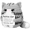 iewrtcin Gatto positivo, regalo a forma di gatto lavorato a maglia | Positive Gifts - Gatto positivo all'uncinetto, realizzato all'uncinetto, animali all'uncinetto, regalo di supporto emotivo