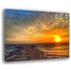 Printerland Quadri Moderni PAESAGGIO MARE Marino Tramonto Scoglio Quadro moderno da Parete XXL grande Stampa su tela Canvas Decorazione Murale muro Soggiorno Arredo Camera da letto Cucina (50x70 cm, 5)