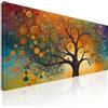CheQuadro! Quadro xxl soggiorno, camera da letto, quadro largo, Albero della Vita con Motivi Astratti e Colori Vivaci, su tela, intelaiato pronto da appendere bow2-130x60 cm