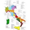 KUSTOM ART Poster Decorativo da Parete Cartina Italia Regioni con Province su Carta Patinata 40x30 cm Senza Cornice