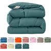 Fnyopki Piumino in Piuma d'oca per Tutte le Stagioni, Piumino Letto Matrimoniale, Piumone Invernale Leggero e Calda, Trapunta in Piuma d'oca (Dark Green B 200x230cm 3kg)