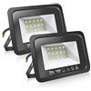 EXTRASTAR Faretti a LED per esterni 20W Potenti luci a LED per esterni IP65,Luce Bianca Fredda 6500K di sicurezza per terrazza, giardino, patio, parco, garage,2 Pezzi