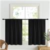 Generic Tende completamente oscuranti nere per piccola finestra - Trattamenti termici isolanti corti per finestra, tende oscuranti per camera da letto (2 pannelli, 107 cm di larghezza per 91 cm di lunghezza