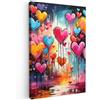 MuchoWow© Quadro Moderno Soggiorno Decorazioni Da Parete Quadri Su Tela Da | 80x120 cm - Salotto Grandi Foto Con Cornice Stampe Su Tela Camera Da LettoCuori - Colori - Banksy - Pop Art - Street Art