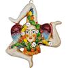 sicilia bedda - Trinacria Siciliana in Ceramica - Varie Decorazioni - Prodotto Artigianale con gangio da Parete (32 CM, Limoni e Ficodindia)