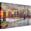 Wallazz Quadri Moderni Soggiorno New York, Skyline - 100% Made in Italy - Stampa HD su Tela Canvas - Quadro Camera da Letto - Qualità Artigianale - 50x100cm