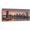 ARTTOR Stampe da Parete Moderne 100x40 cm Quadro su Tela Architettura Città - 4048 | New York Ponte Notte Quadro Decorativo Grande 1 pezzo Soggiorno Camera da Letto Arte da Parete Decorazione da Parete ARTTOR
