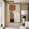 AEFOUU Moderna opera d'arte astratta minimalista marrone beige nero texture dipinti design scandinavo per decorazioni murali per la casa (70x100cm/cornice interna)