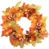 CYIOU 35 CM Ghirlanda Fuoriporta Autunnale per Porta con Zucca Artificiale Bacche Foglie D'acero Autunno Decorazioni Autunnali per Il Ringraziamento Halloween Natale e Matrimoni