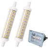 Generico R7S Lampadine LED 118mm Bianco Caldo 2 Pz 9w 6500k J118 Lampadine Alogene Lineari di Ricambio Base Doppia estremità Non Dimmerabile per Lampada Proiettore da Soffitto