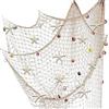 Fangoo Natura rete da pesca decorazione murale fotografica con conchiglie di mare e 10 pezzi stelle marine naturali. Rete a tema oceanico festa in spiaggia (Bianco)