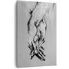 ARTTOR Quadri Moderni su Tela 80x120 cm Verticale Bianco e Nero Persone - 4566 | Manualmente Scritto Mani Quadro Decorativo Grande Soggiorno Camera da Letto Decorazione da Parete Arte da Parete ARTTOR