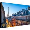 Wallazz Quadri Moderni Soggiorno Parigi, Tour Eiffel, Arco di Trionfo - 100% Made in Italy - Stampa HD su Tela Canvas - Quadro Camera da Letto - Qualità Artigianale - 90x190cm
