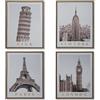 moorg Set da 4 Quadri su Tela con Struttura Interna in Legno 40x50 cm, Quadro Moderno da Soggiorno di Città, Stampa su Tela Canvas Premium Quality