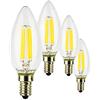SUNSEED 4x Lampadina E14 Filamento LED 4W Candela C35 470 Lm Naturale 4000K, 40W Equivalente