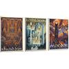 Generic Set di 3 poster decorativi su tela con il Signore di Mordor de Il Signore degli Anelli, poster vintage da viaggio, poster decorativi per la famiglia moderna - Dimensioni 30 x 45 cm