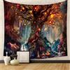 Generic Arazzo con foresta incantata da appendere alla parete, decorazione mistica per camera da letto, soggiorno, sala meditazione, bosco da sogno, arte da parete