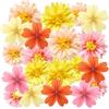 JNYUTEEN 15 Fiori di Carta e Ventagli, Fiori di Carta Pompon Rosa Arancio e Giallo con PON PON di Carta Velina, Decorazioni in Carta da Appendere per Tavolo Matrimonio Compleanno e Garden Party