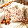 Brylleii Set di 2 Federe Cuscini Divano Autunno Moderno Fodera per Cuscino | 40x40 Lino Copricuscino Decorazione Autunnale Foglia Acero Motivo Zucca Federe per Soggiorno Camera Balcone