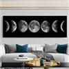 UGZDEA Poster con fasi lunari, astratto, minimalista nero e bianco, fasi lunari, su tela, per soggiorno, camera da letto, immagine senza cornice(B,30x90cm)