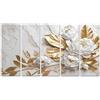 islandburner Quadro su tela Texture di marmo Bianco Colori oro Fiori d'oro Design di lusso JCTS Quadri Stampe Immagini Murale Decorazione da parete
