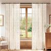 YSTELLAA Tende Per Interni Semitrasparente 2 Pezzi, 70x150cm, Tende Classiche In Pizzo, Curtains Voile Con Tasca, Leggere Morbida Per Camera Da Letto E Per Salotto, Beige
