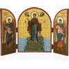 NKlaus Madre di Dio dell'Athos Icona Trittico legno 25x16cm Cristiano 13876